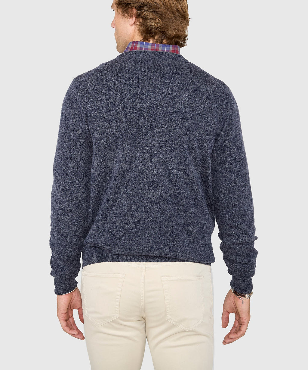 Cashmere Blend Mouline V-Neck Sweater