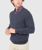 Cashmere Blend Mouline V-Neck Sweater