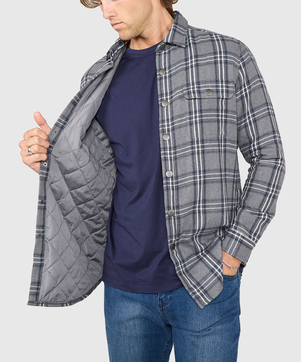 Quilted Flannel Shirt Jacket