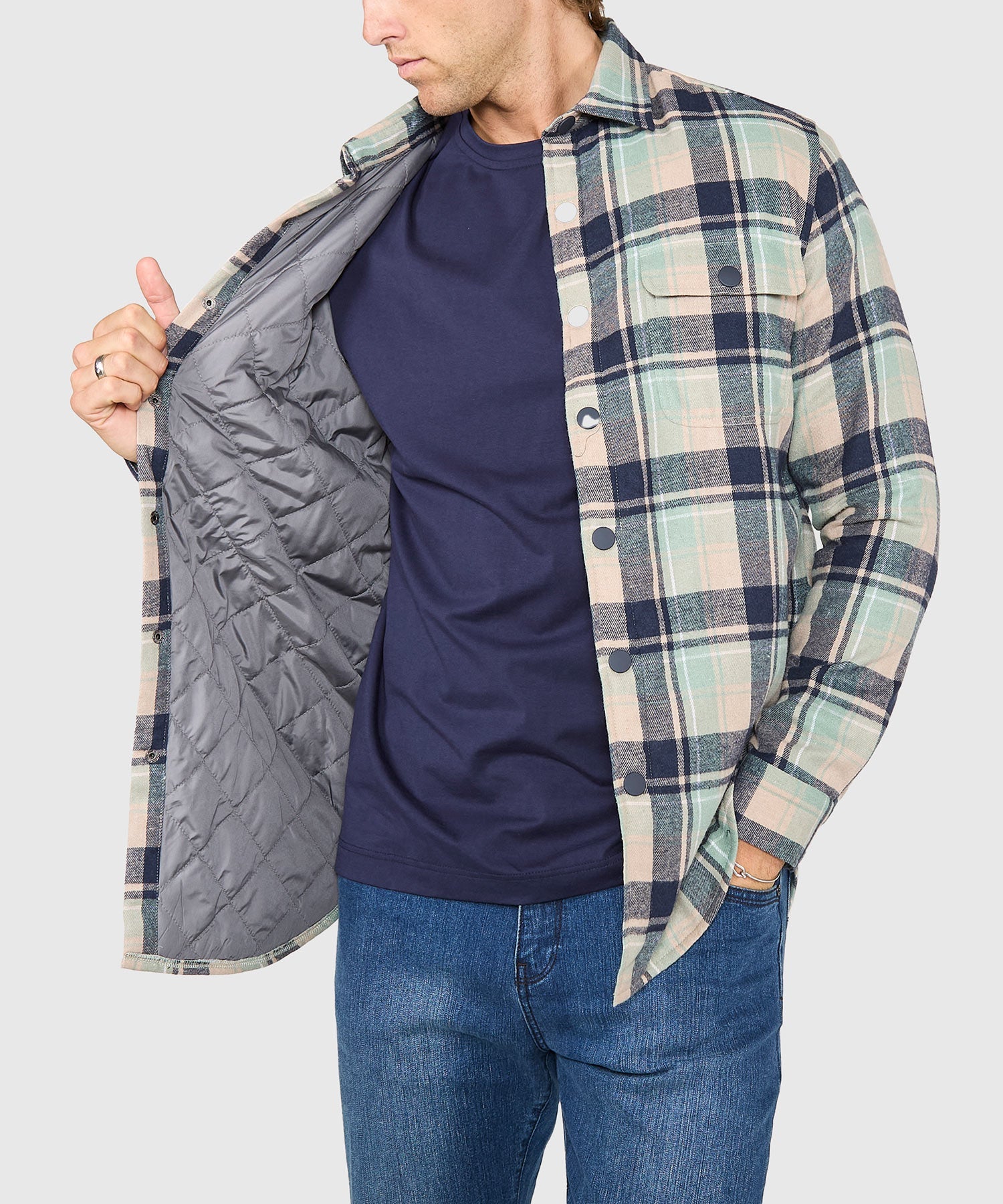 Quilted Flannel Shirt Jacket