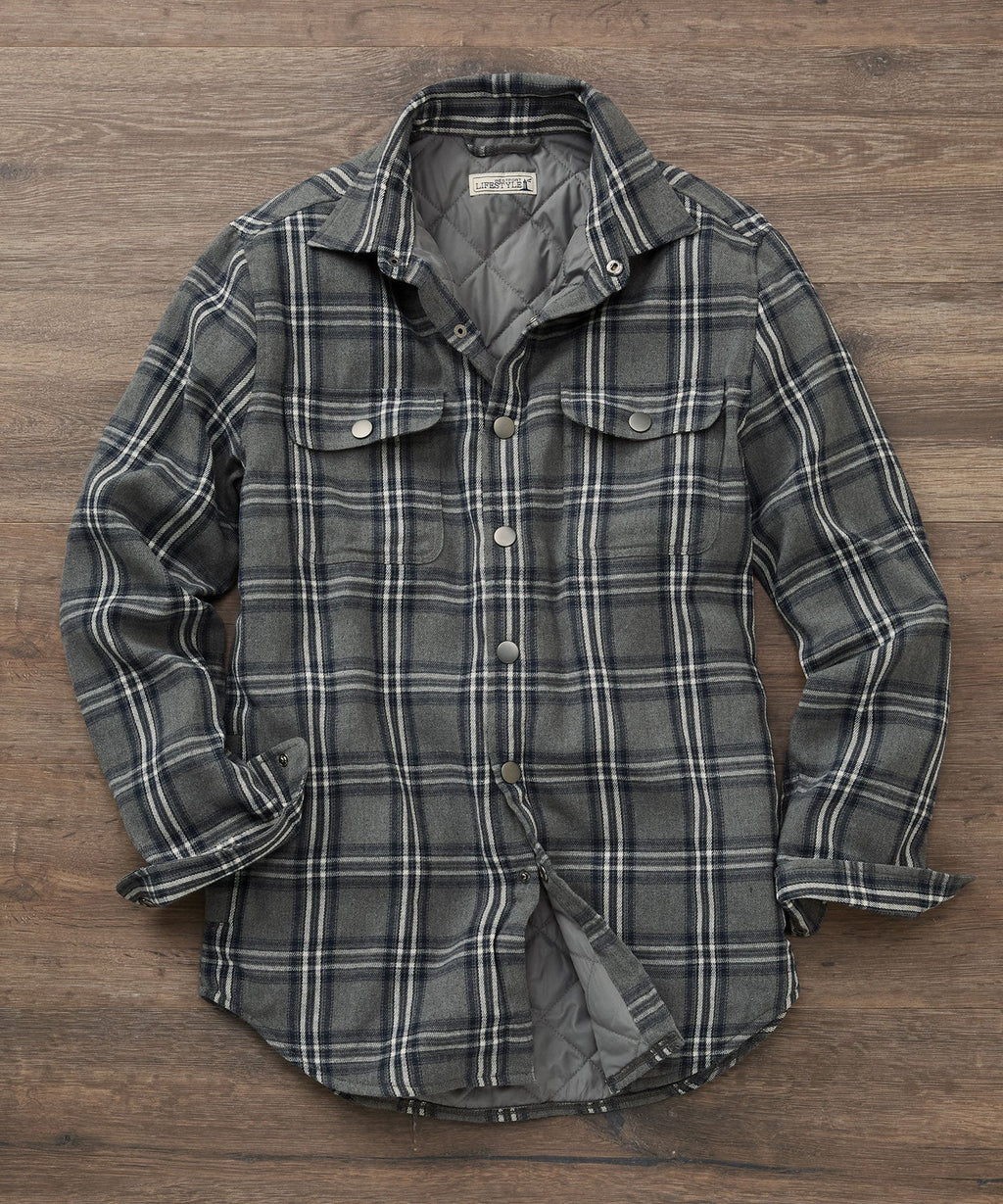 Quilted Flannel Shirt Jacket