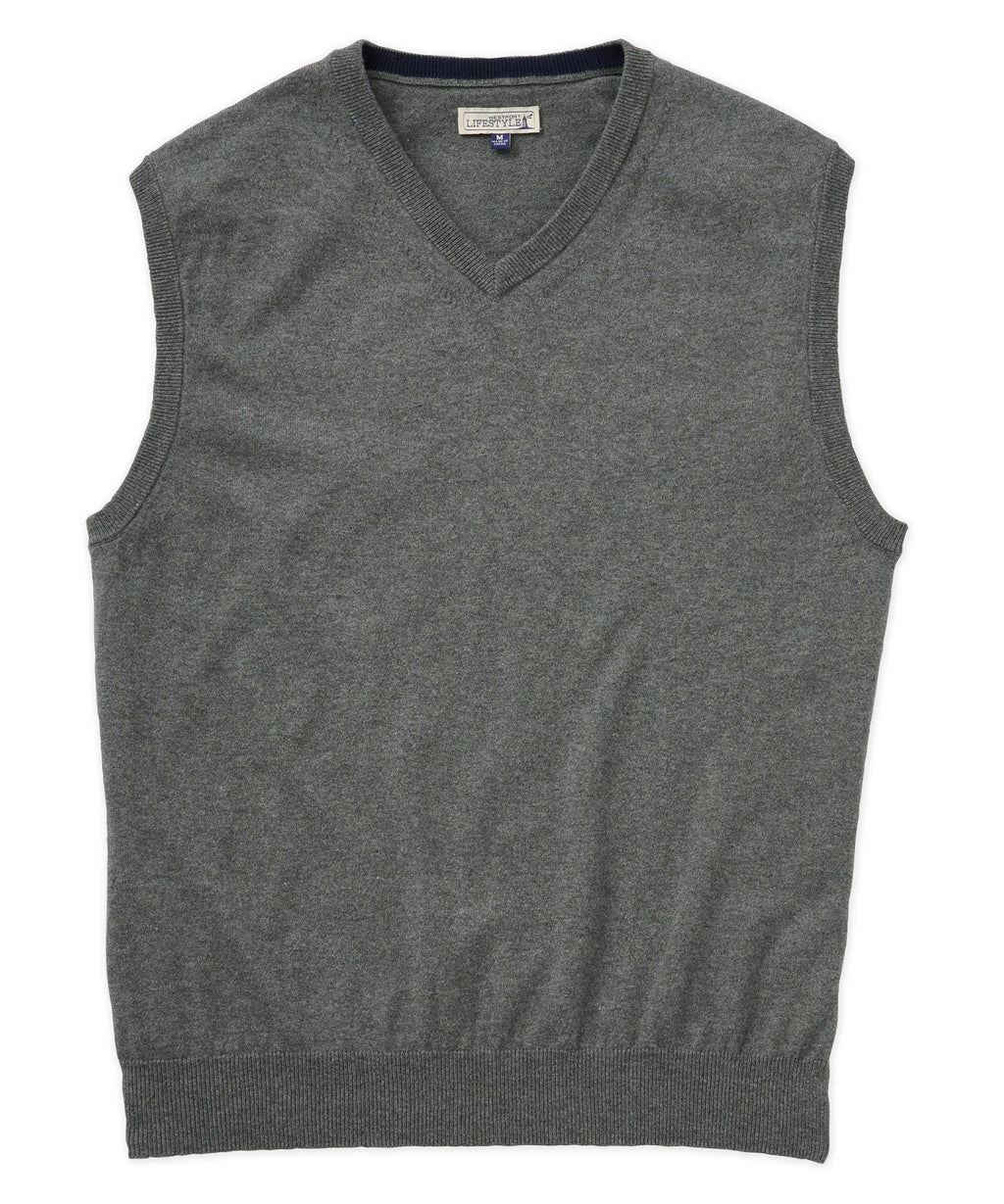 Classic Cotton Cashmere V-Neck Sweater Vest