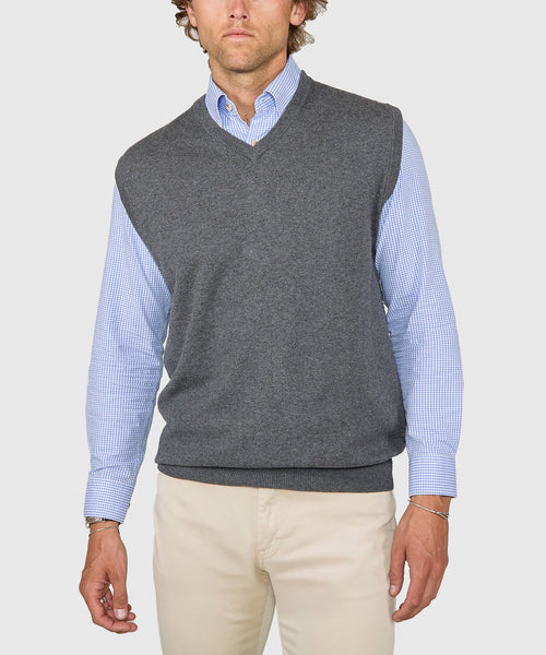 Classic Cotton Cashmere V-Neck Sweater Vest