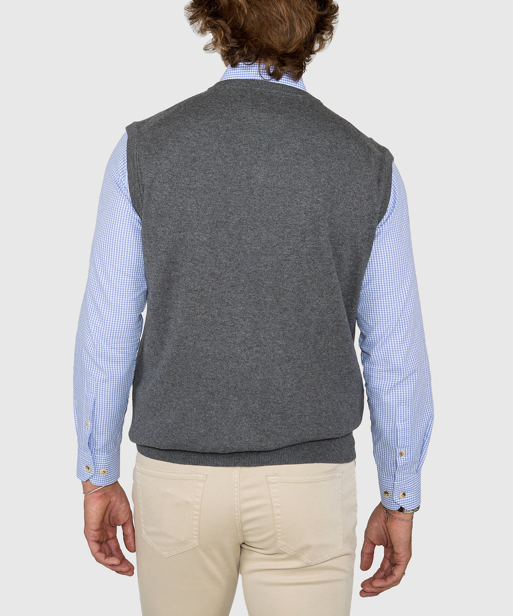 Classic Cotton Cashmere V-Neck Sweater Vest