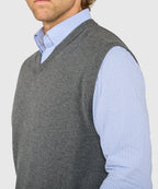 Classic Cotton Cashmere V-Neck Sweater Vest