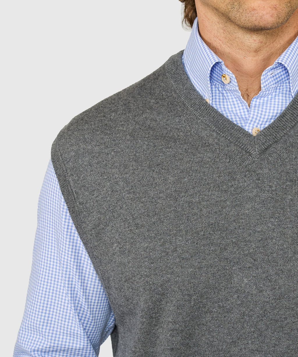 Classic Cotton Cashmere V-Neck Sweater Vest