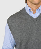 Classic Cotton Cashmere V-Neck Sweater Vest