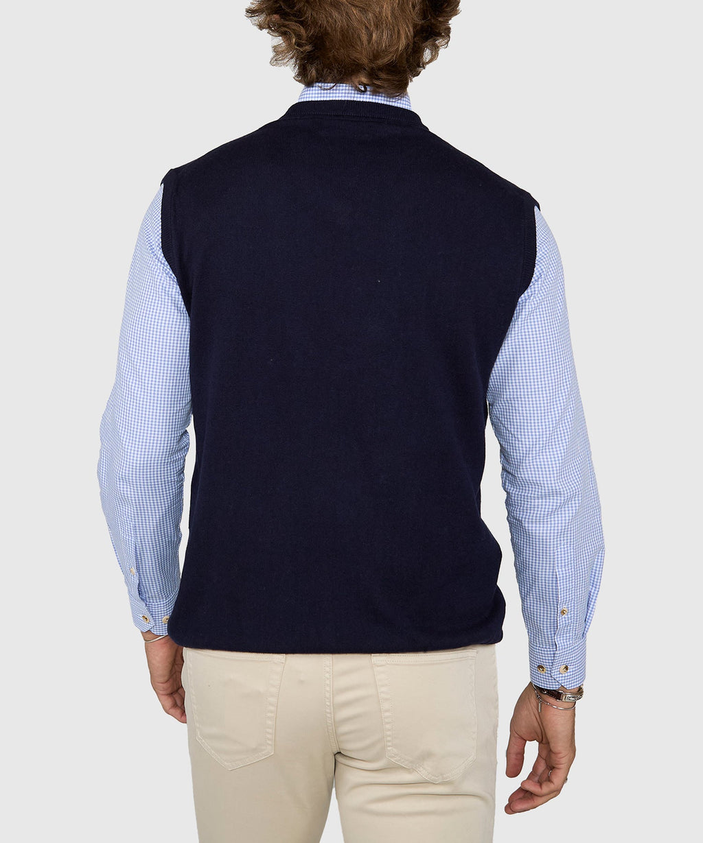 Classic Cotton Cashmere V-Neck Sweater Vest