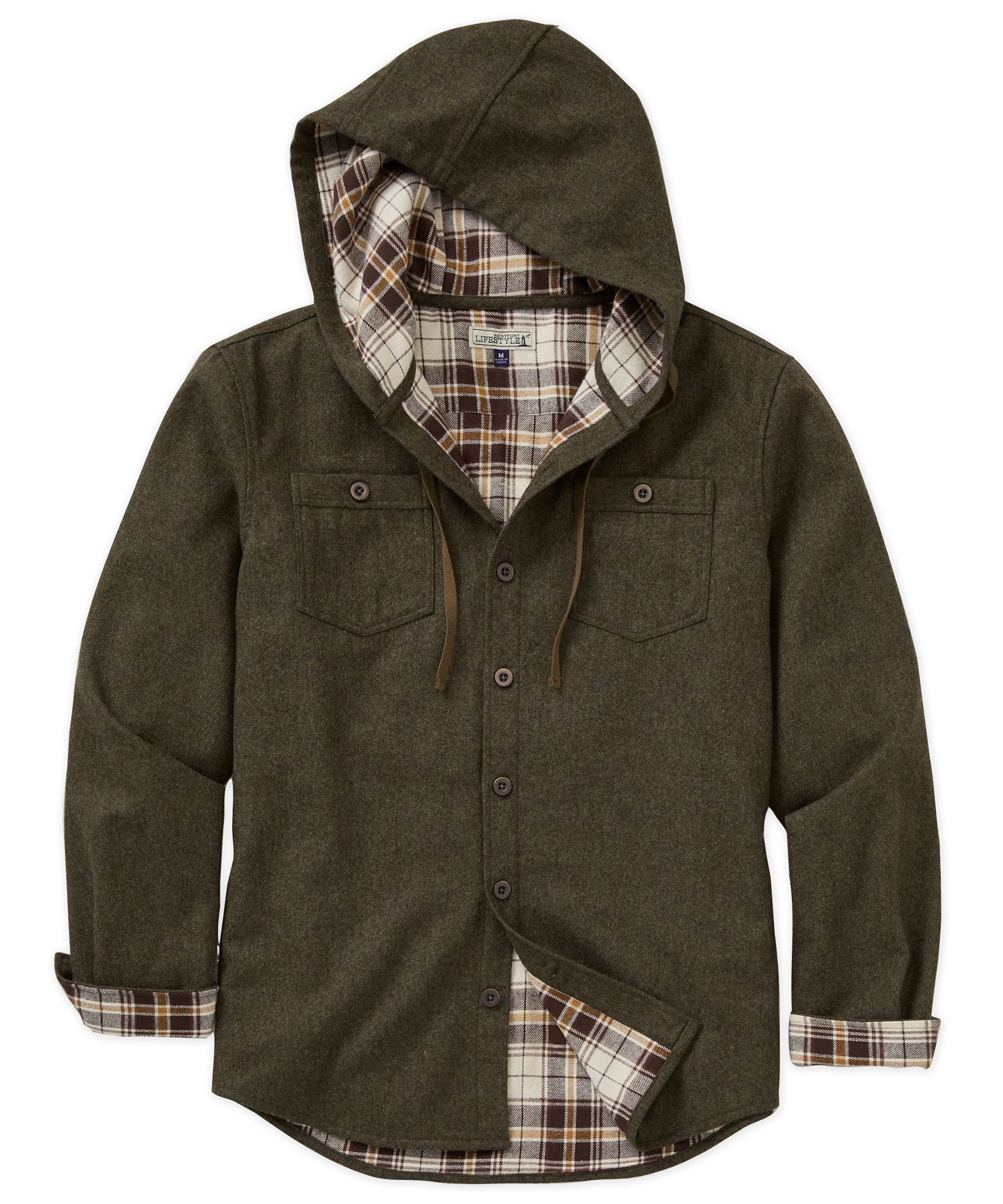 Hooded Flannel Shirt Jacket