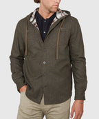 Hooded Flannel Shirt Jacket