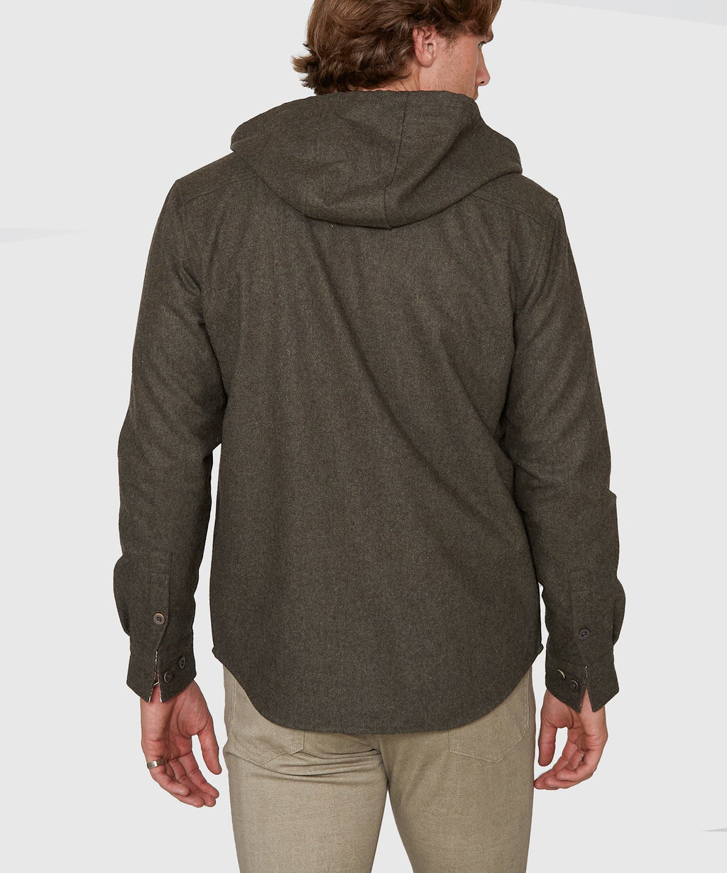 Hooded Flannel Shirt Jacket