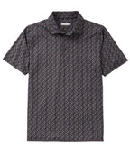 Short Sleeve Clubs Print Stretch Performance Polo