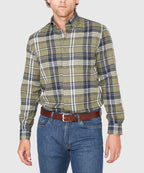 Long Sleeve Flannel Sport Shirt – Green/Multi