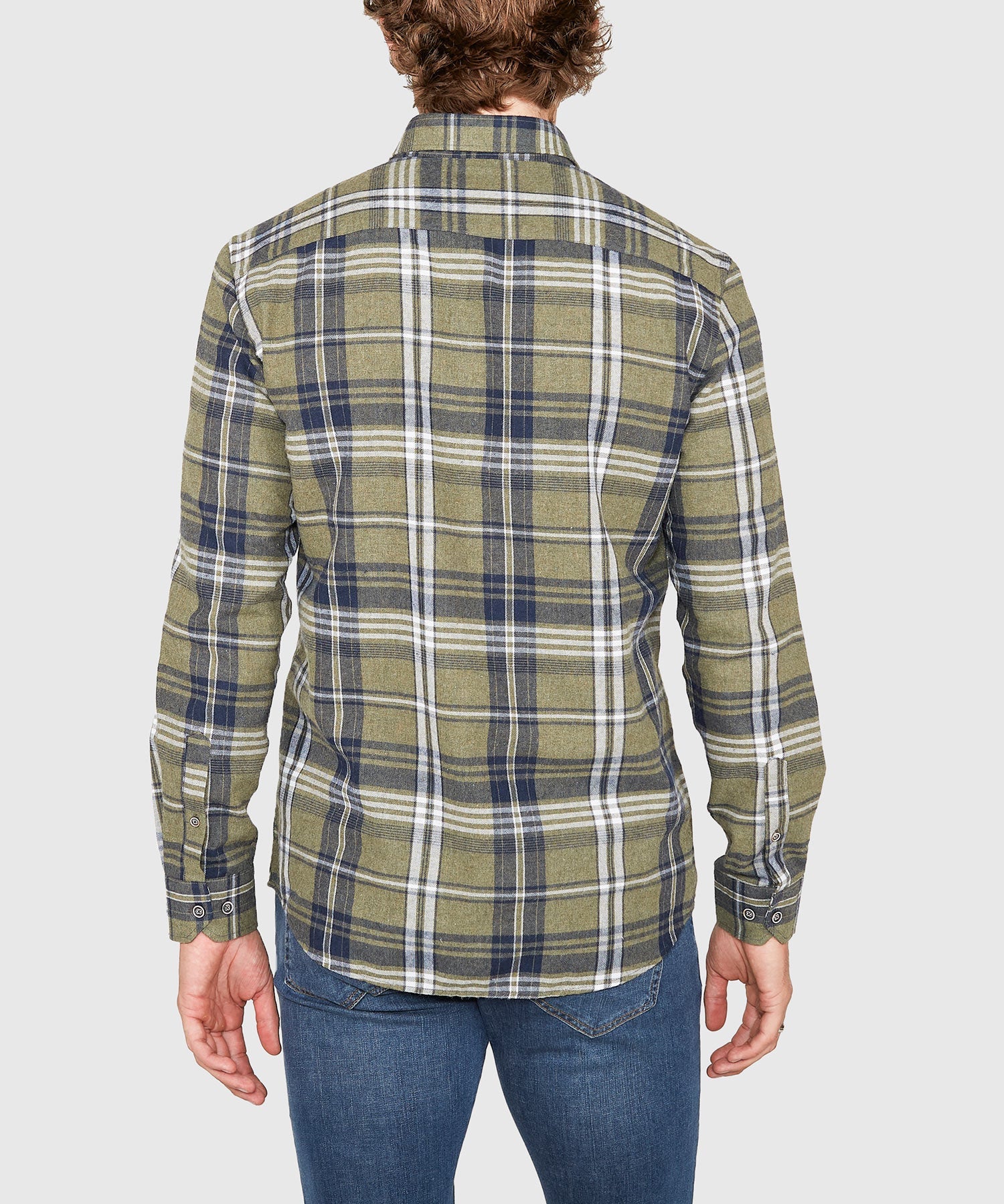 Long Sleeve Flannel Sport Shirt – Green/Multi