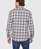 Long Sleeve Flannel Sport Shirt – Ivory/Multi