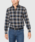 Long Sleeve Flannel Sport Shirt – Black/Multi
