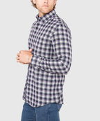 Long Sleeve Flannel Sport Shirt – Purple/Multi