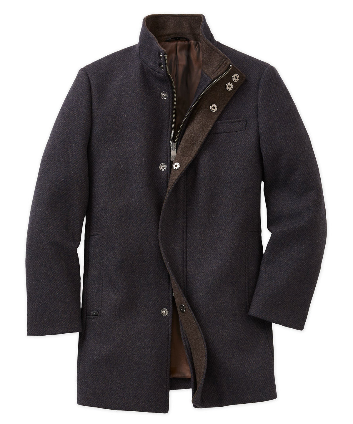 Wool Blend Three-Quarter Length Car Coat