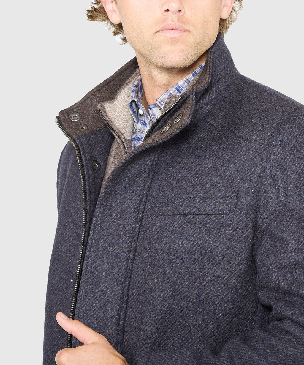Wool Blend Three-Quarter Length Car Coat