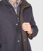 Wool Blend Three-Quarter Length Car Coat