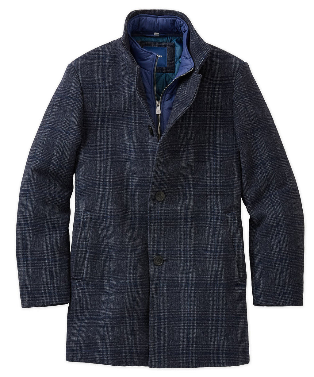 Plaid Wool Jacket with Removable Bib