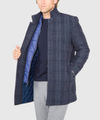 Plaid Wool Jacket with Removable Bib