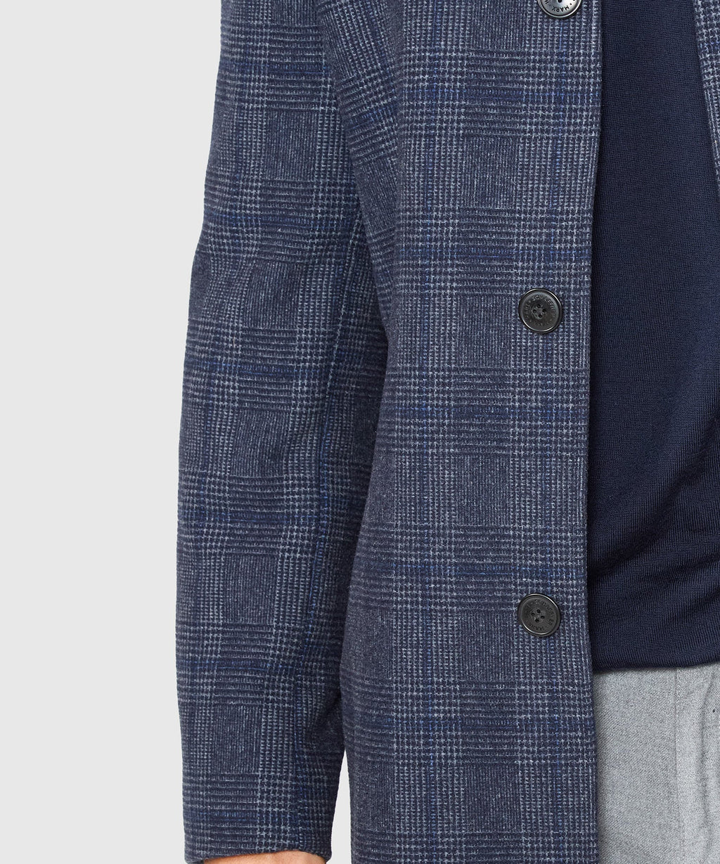 Plaid Wool Jacket with Removable Bib
