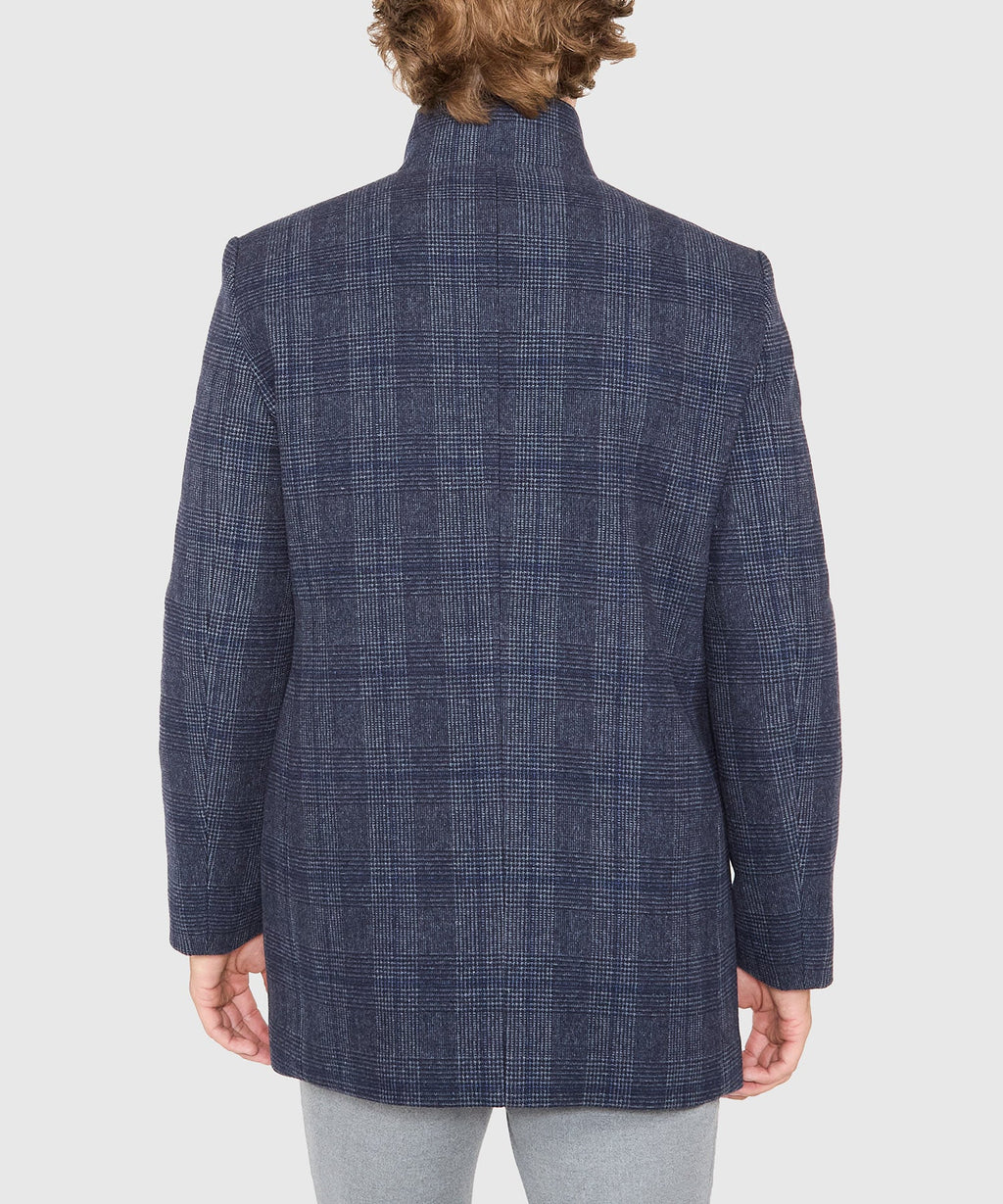 Plaid Wool Jacket with Removable Bib