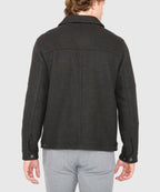 Wool Blend Waist-Length Bomber Jacket