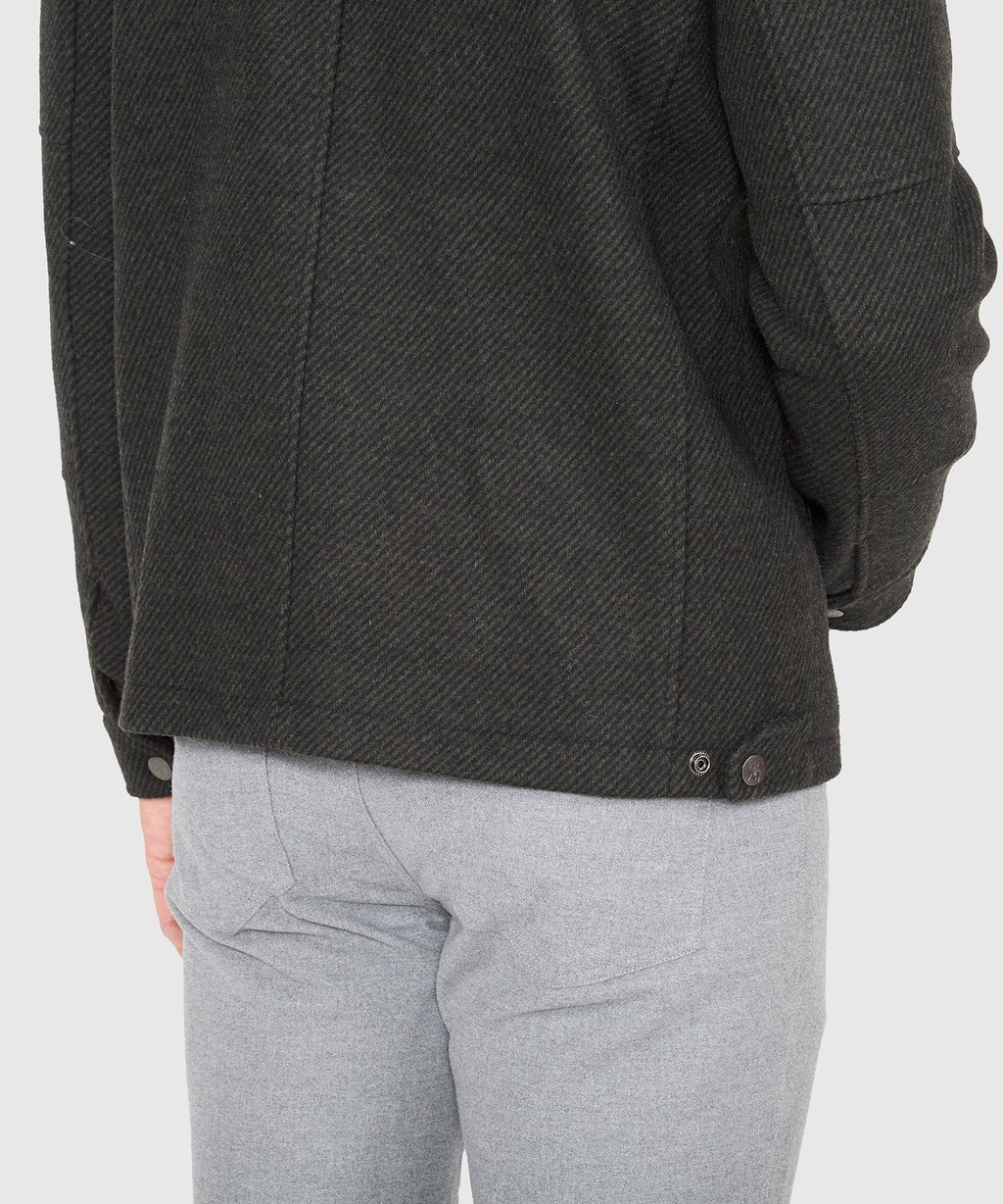 Wool Blend Waist-Length Bomber Jacket
