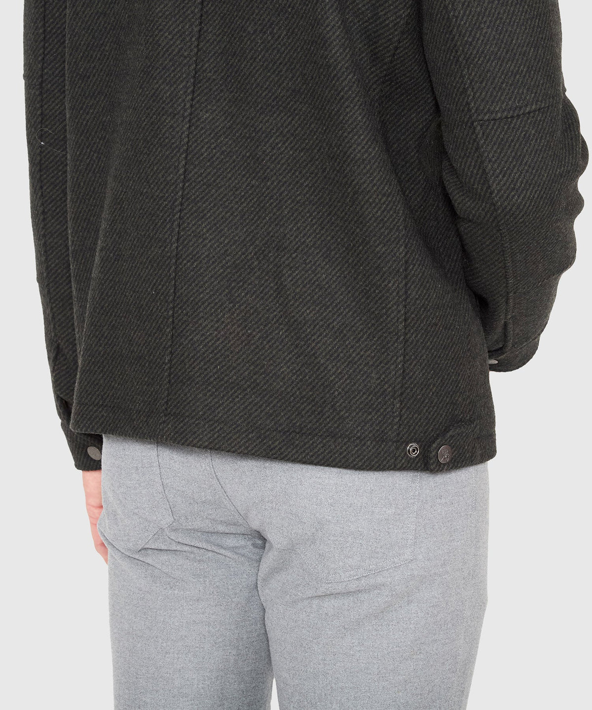 Wool Blend Waist-Length Bomber Jacket