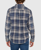 Long Sleeve Washed Cotton Plaid Sport Shirt