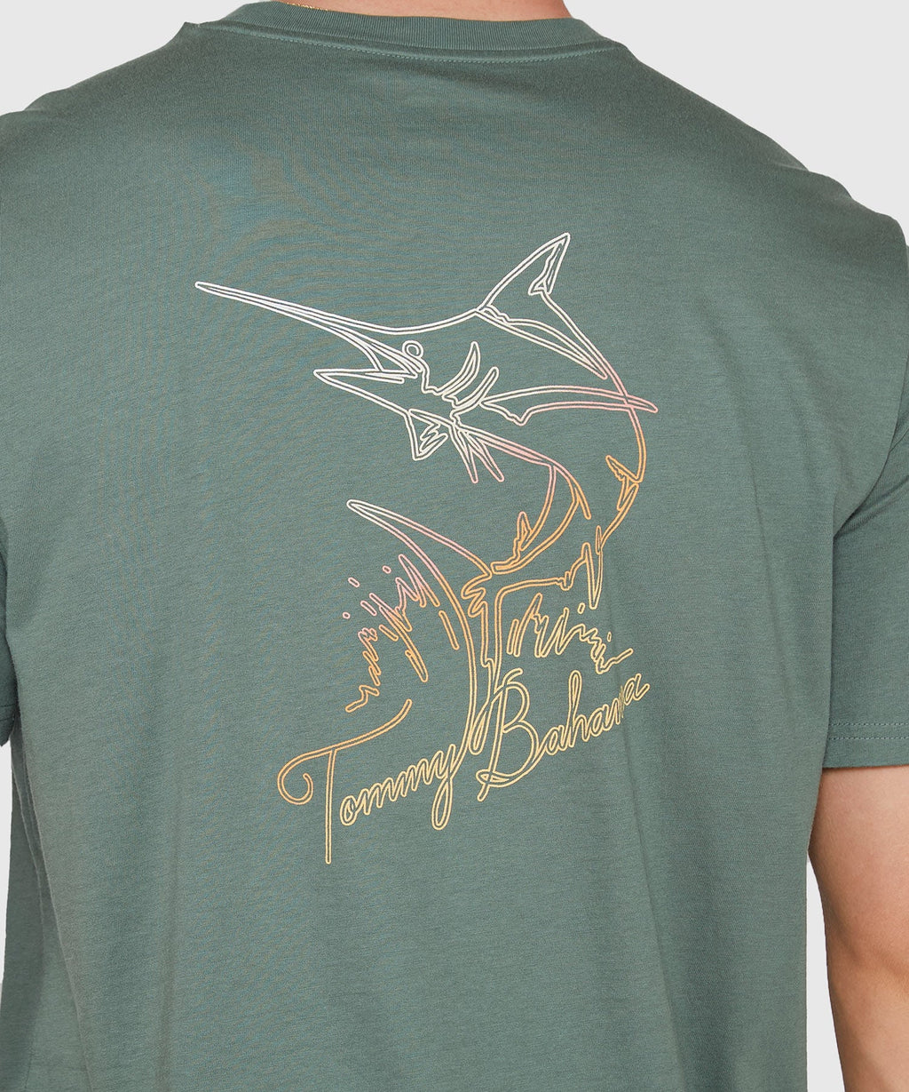 Short Sleeve Printed T-Shirt – Dark Jade