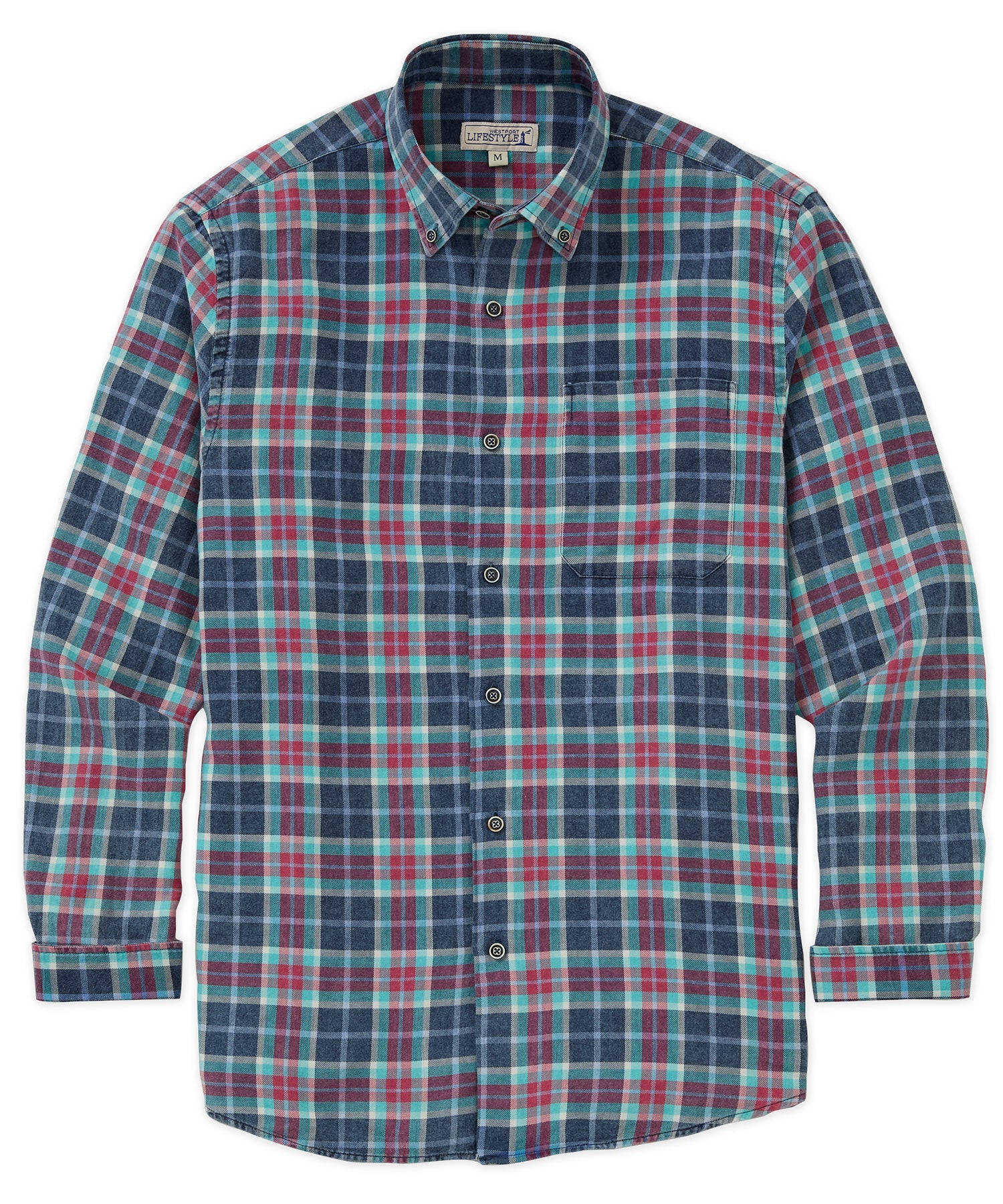 Long Sleeve Plaid Sport Shirt – Blue/Red