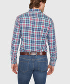 Long Sleeve Plaid Sport Shirt – Blue/Red