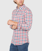 Long Sleeve Plaid Sport Shirt – Navy/Red