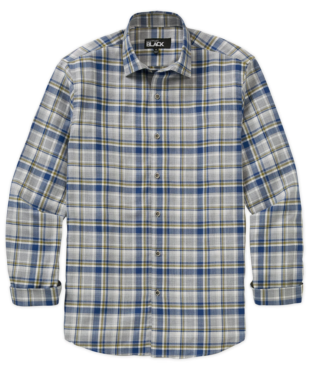 Long Sleeve Spread Collar Cotton Sport Shirt – Light Grey