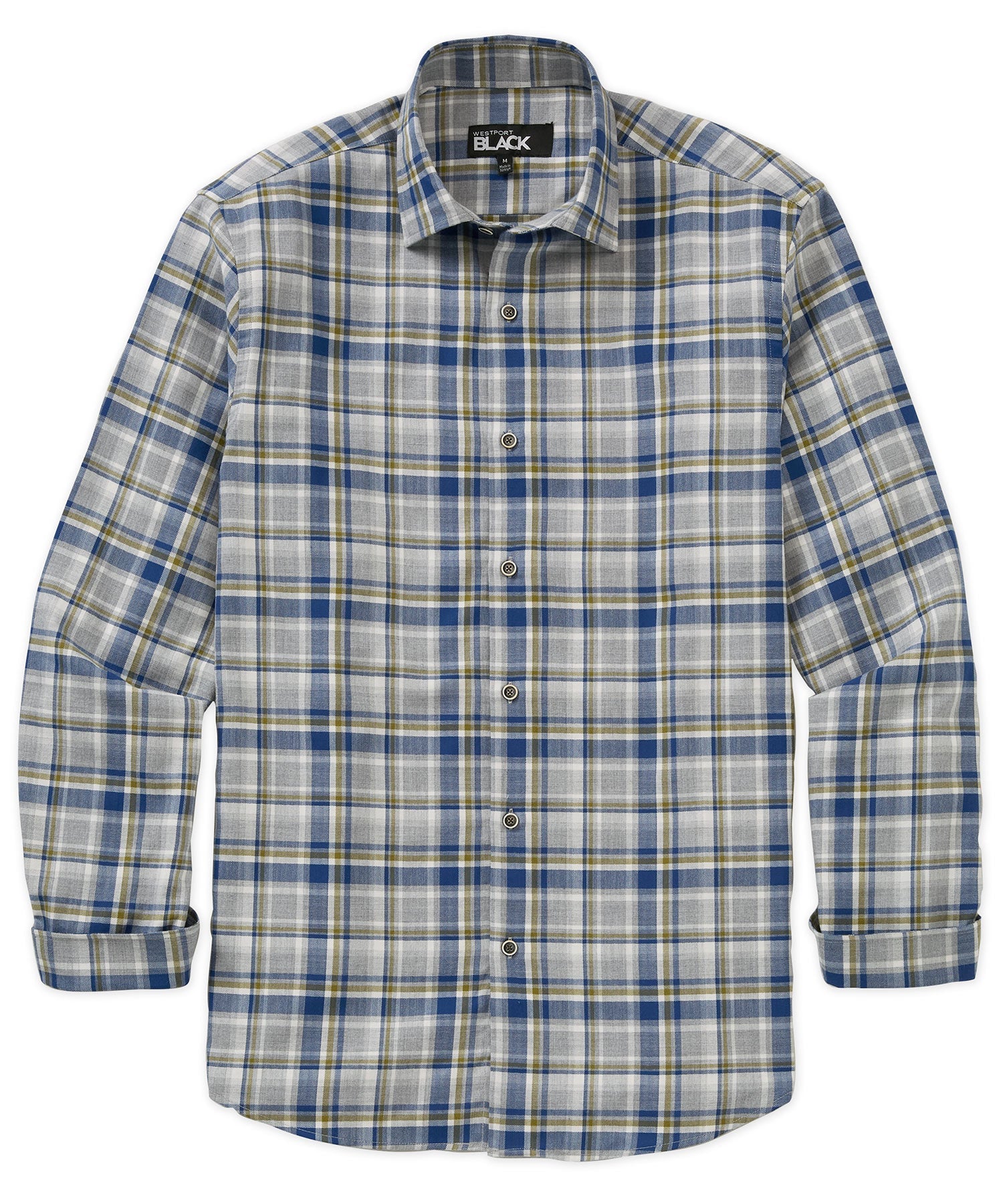 Long Sleeve Spread Collar Cotton Sport Shirt – Light Grey
