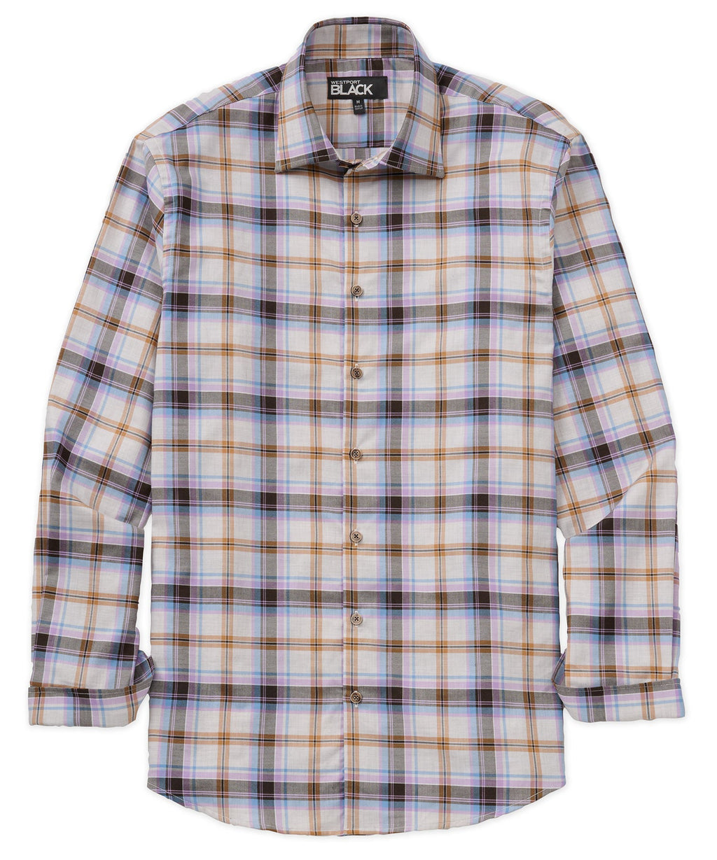 Long Sleeve Spread Collar Cotton Sport Shirt – Multi