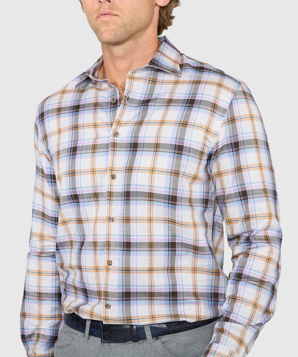 Long Sleeve Spread Collar Cotton Sport Shirt – Multi