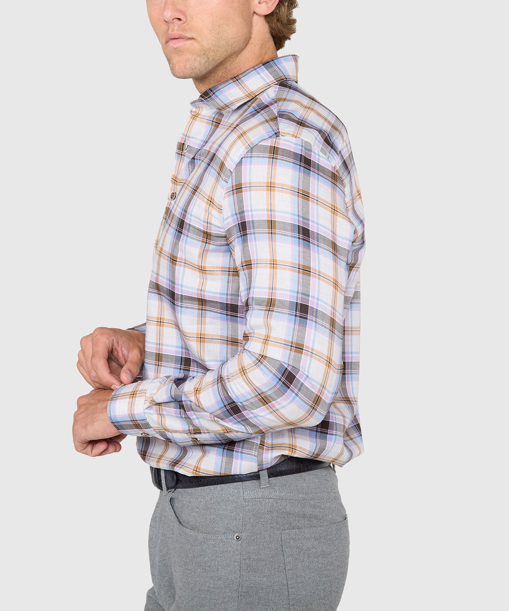 Long Sleeve Spread Collar Cotton Sport Shirt – Multi