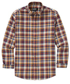 Long Sleeve Plaid Button Down Collar Cotton Sport Shirt – Navy