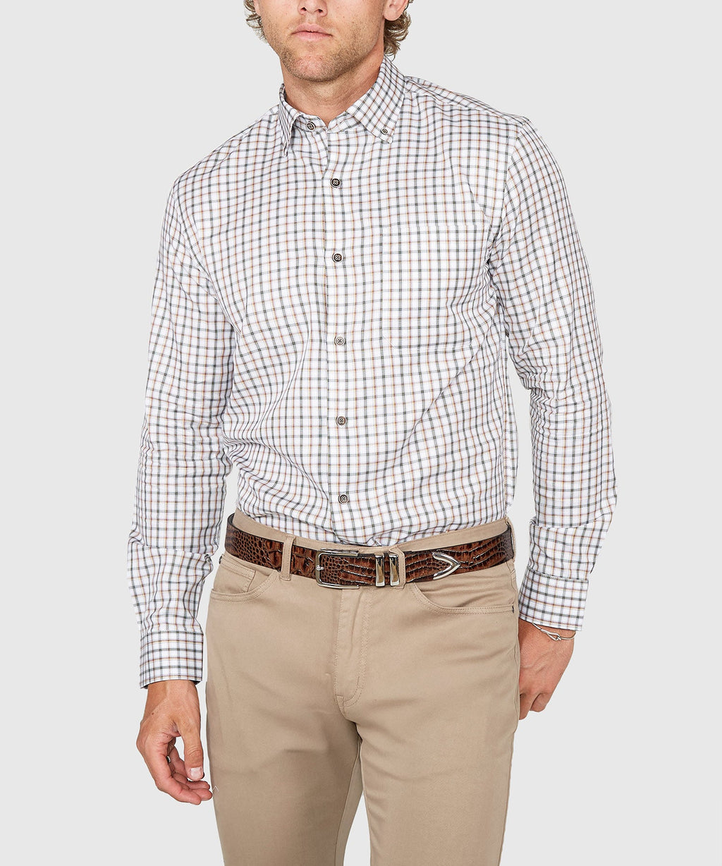 Long Sleeve Spread Collar Cotton Sport Shirt – Forest