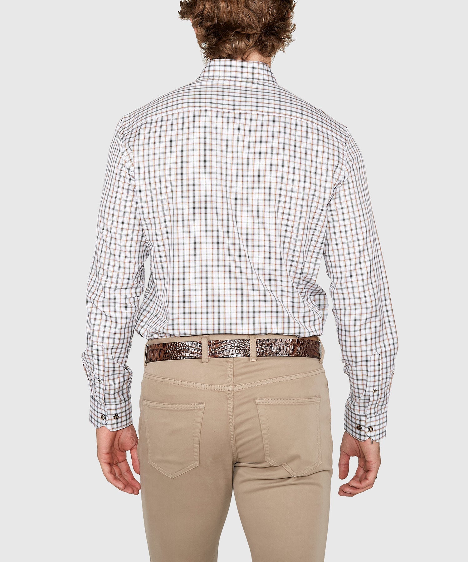 Long Sleeve Spread Collar Cotton Sport Shirt – Forest