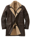 Premium Shearling Coat with Removable Bib – Chestnut