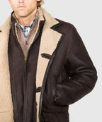 Premium Shearling Coat with Removable Bib – Chestnut