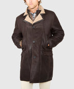Premium Shearling Coat with Removable Bib – Chestnut