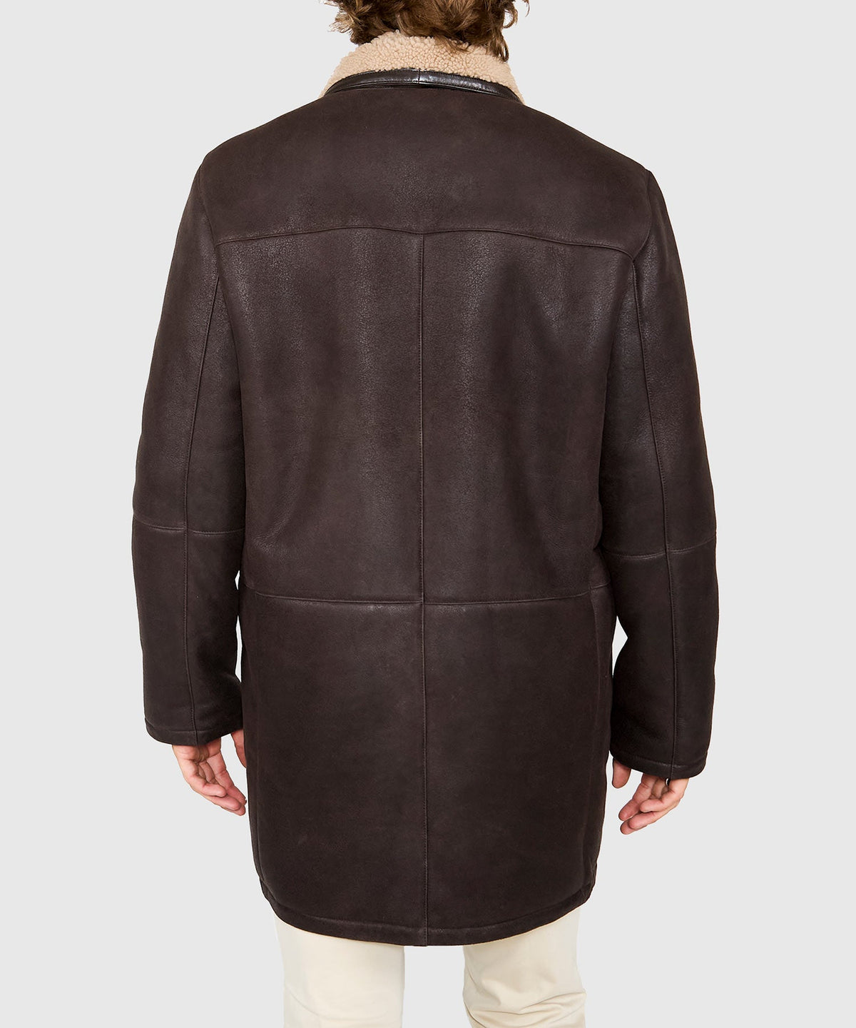 Premium Shearling Coat with Removable Bib – Chestnut