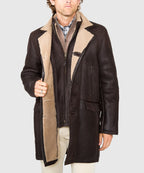 Premium Shearling Coat with Removable Bib – Chestnut