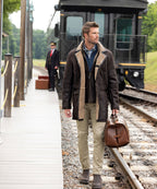 Premium Shearling Coat with Removable Bib – Chestnut